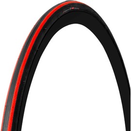 GORIX Road Bike Slick Tire 700×23C or 700×25C Cycling Bicycle (Passion) (700×23c, Black×Red(1 Tire))