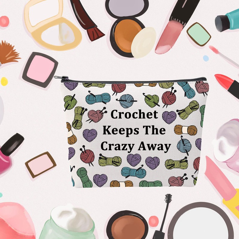 Generic Crochet Lover Gift Crochet Keeps The Crazy Away Makeup