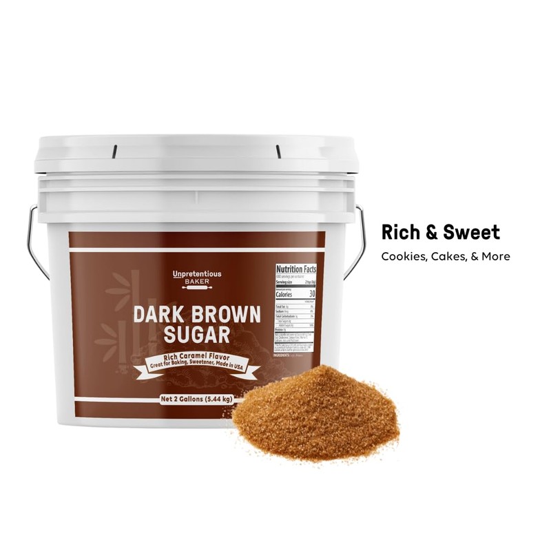 Unpretentious Dark Brown Sugar, Great for Baking, Rich Caramel Flavor,