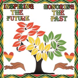 Black History Month Bulletin Board Decorations,Juneteenth Decorations Bulletin Board Door Wall Poster Cutouts Set with Border Black History Decor for Classroom Office Party