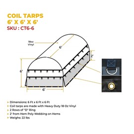 Mytee Products Fitted Coil Tarps for Steel Coils 6x6x6