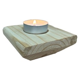 Wooden Tea Light Candle Holder, 3.5 inches, Tabletop Home Decor (Candle Not Included) (1, Natural Wood, Boat)