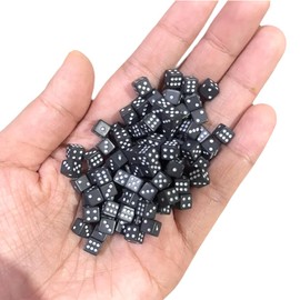 100PCS Mini dice Solid Black Super Small Assorted 1/5" 5mm D6 Mini Dice Game Dot Square Dice Set
