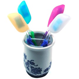 V-TOP Silicone Toothbrush Case Covers Pack of 6, Great for Home and Outdoor