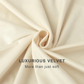 Cream Beige Velvet Curtains 102 Inch Custom Length for Kids Bedroom Aesthetic Contemporary Modern Farmhouse Cute Fancy Silk Satin Textured Ruffle Curtains for Closet Cabin French Country Movie Theater