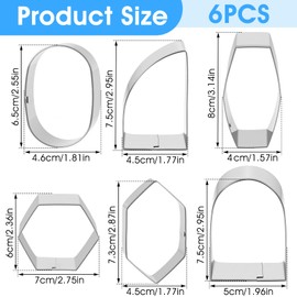 Large Plaque Cookie Cutter Set -6 Piece-4.0 Inch-Dishwasher Safe Frame Cookie Cutter Shape for Baking, Birthday, Wedding, Graduation, and Holiday Cookies