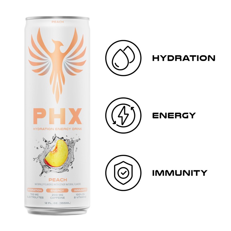 PHX Hydration Energy Drink - 700mg Electrolytes, 200mg Natural Green