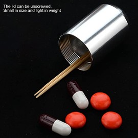 Mini Pastillero de Aleación de Aluminio Llavero Impermeable Organizador de Soporte de Pastillas 4.7x1.4cm Botella de Medicina de Emergencia para Viajes Al Aire