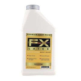 Liquid Latex - Face and Body Paint, Ammonia Free, Easy On and Off, Cosplay Makeup, Create Professional Monster, Zombie Arts 16 Oz (Yellow)
