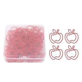 100 Pcs Paper Clip Cute Fruit Shaped Electroplated Metal Decorative Paperclip for Documents Drawing Papers Red