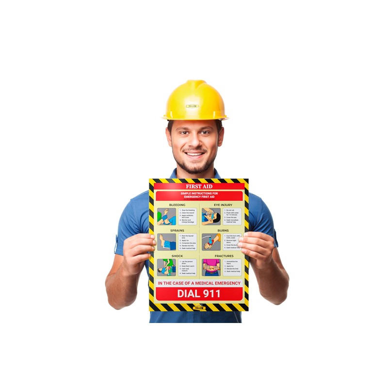 Yellow Safety - Workplace Safety Poster - Non-Lamintated, 12 x