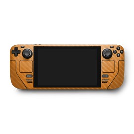 MightySkins Carbon Fiber Skin Compatible with Valve Steam Deck - Solid Orange | Protective, Durable Textured Carbon Fiber Finish | Easy to Apply, Remove, and Change Styles | Made in The USA