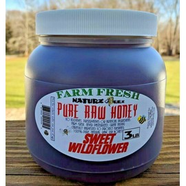 NATURZ BEEZ RAW HONEY SWEET WILDFLOWER 3LB / 1.36kg / 48oz 100% PURE