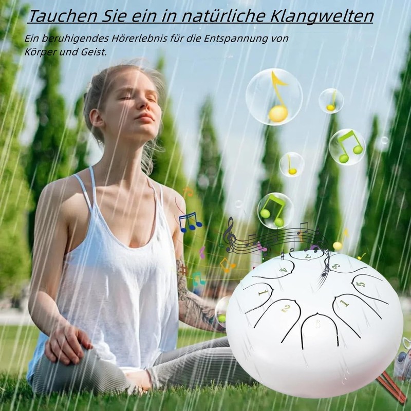 Rain Drum for Outdoor Garden, Natural Chakra Drum for Outdoor