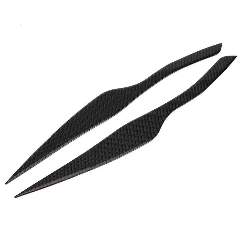 Pair Carbon Fiber Headlight Eyebrow Eyelid Cover for 3 Series
