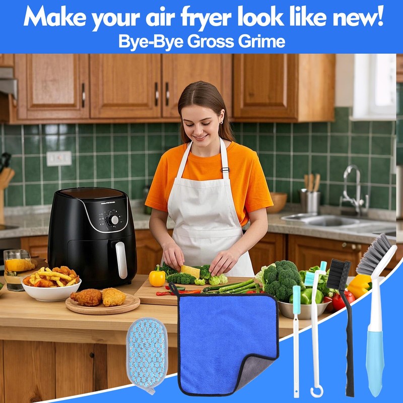 XANGNIER Air Fryer Cleaner Brush Kits,6 Pcs Air Fryer Cleaning