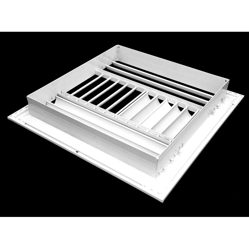 HVAC Premium 8''w X 4''h 3-Way Aluminum Curved Blade Adjustable
