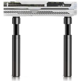 iHaospace Pack of 2 GPU Mount - Black, Aluminium, Height Adjustable, Magnetic Fixation, Compatible with MATX, ITX and Long Power Supply Bays