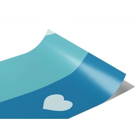 Rwraps Blue Heart Hole Punched Gloss Vinyl Film Wrap 59in x 5ft Vinyl Vehicle Car Film Sheet Roll