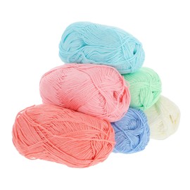 OHPHCALL 6 Rolls DIY Cotton Yarn for Crocheting Soft Skin Friendly Weaving Rope for Crafting for Knitting Sweaters Hats and Home Decoration Multi Purpose Craft Yarn