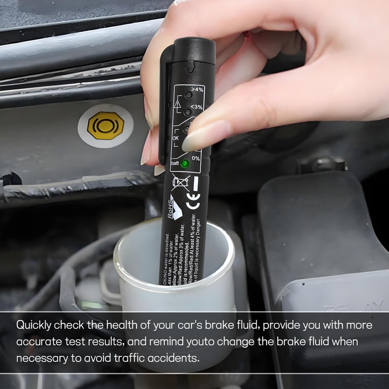 wuyaoyao Brake Fluid Liquid Tester Pen with 5 LED Indicators,