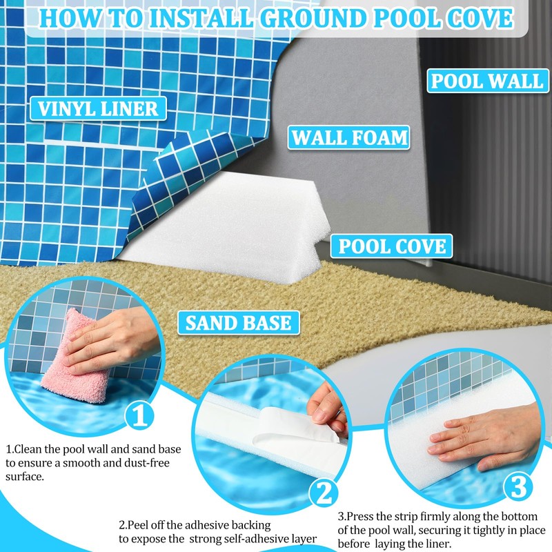 Pangda 16 Pcs Pool Cove for 18ft Above Round Pool,
