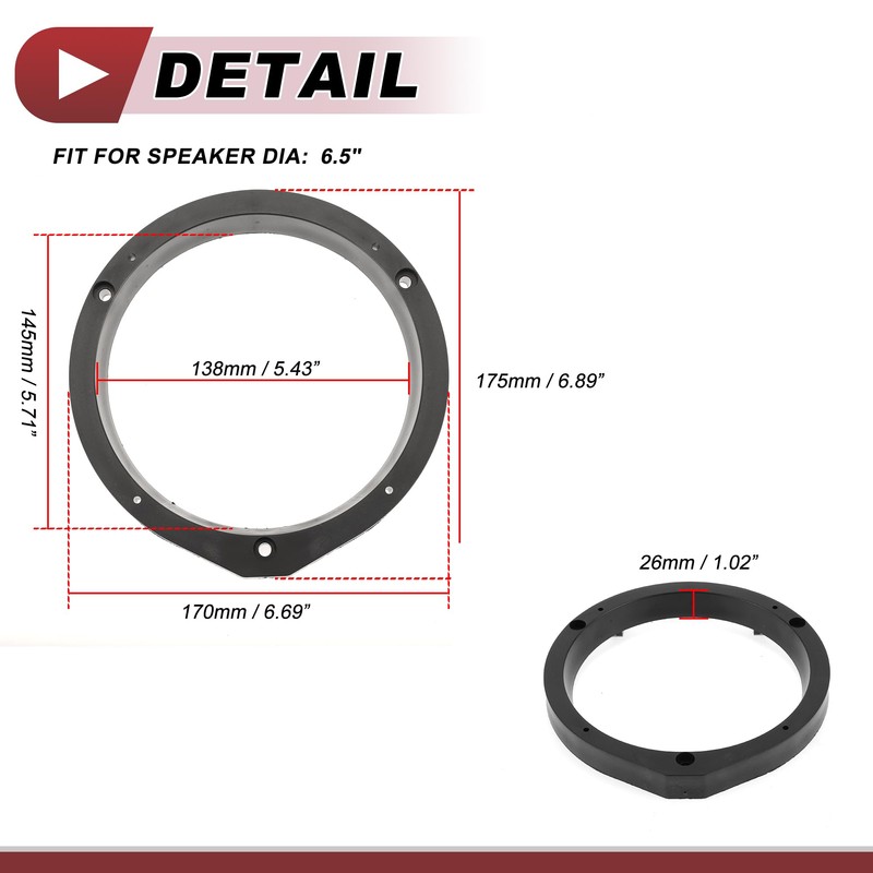 HEROFFIX 2 Set Audio Coaxial Speaker Speaker Spacer Ring Tweeter