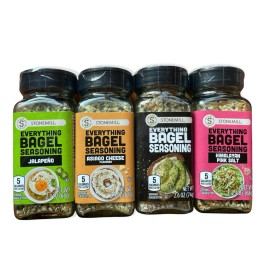 stonemill Everything Bagel Seasoning 4 Flavor Original Jalapeño Asiago Himalayan Pink Salt