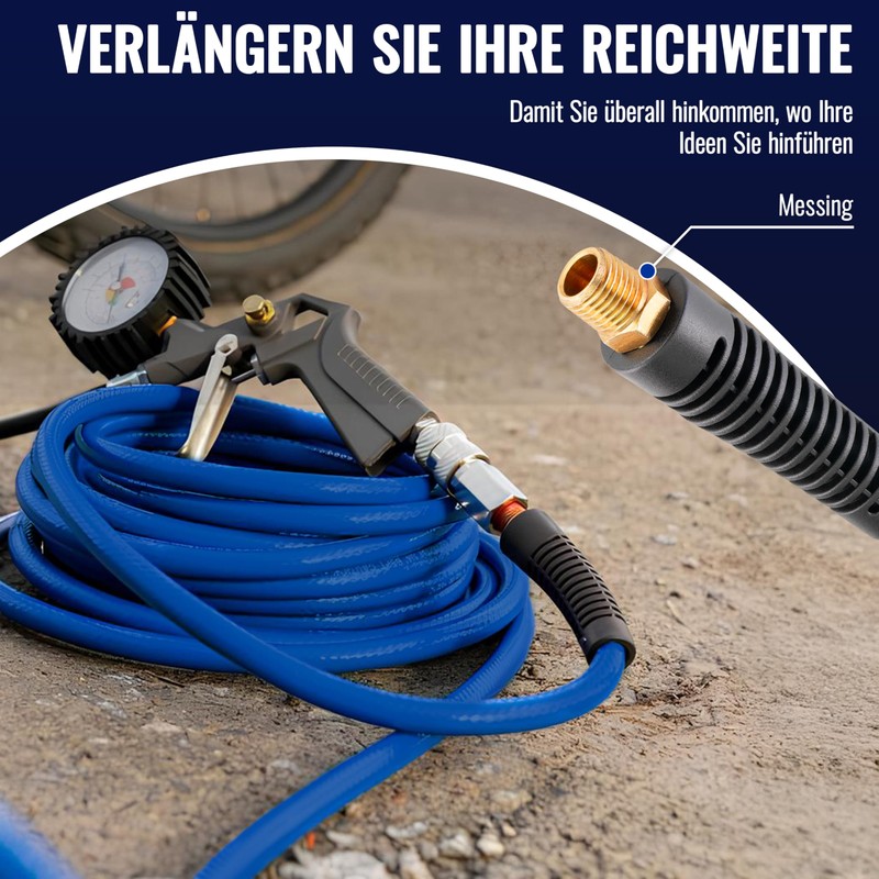 Poppstar PVC Hybrid Compressed Air Hose 5 m ID 6