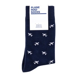 Airplane Socks - Funny Plane Socks - Funny Aeroplane Gift for Men - 1 Pair, Size 9-12