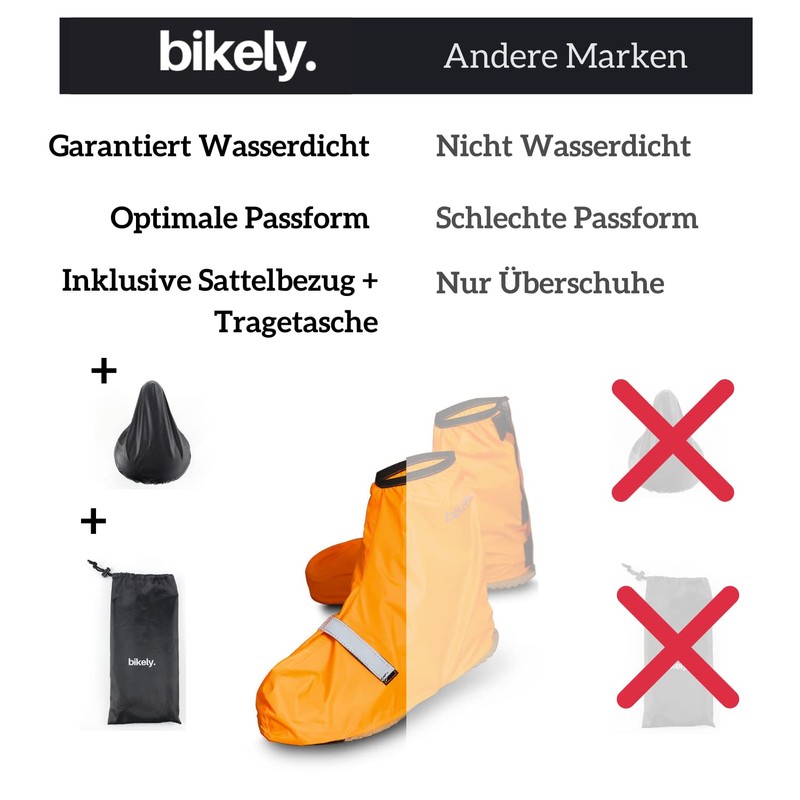 sweatness Waterproof Bicycle Shoe Covers with Saddle Cover Size 44-46