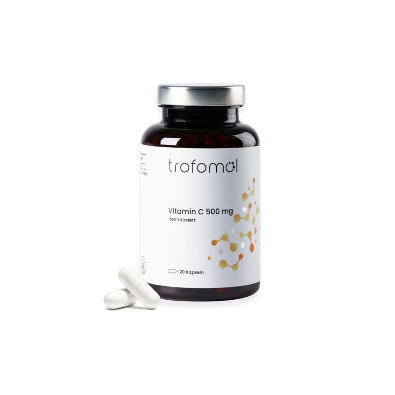 Vitamin C hochdosiert – 500 mg L-Ascorbinsäure je Kapsel – Vegan,