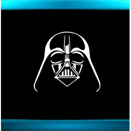 Darth Face Vader Decal Star Decal Vinyl Sticker for Cars, Trucks, Boats, Laptops- Motorcycle Bicycle – Skateboard - Luggage - | White | 5.5" x 5.2" | AG-663
