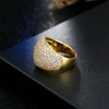 Gold Diamond Accent Dome Ring - Fine Polish Full Pave