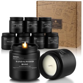 fissiworx 9 Pack Scented Candles Set Gifts for Men, Aromatherapy Candle Set with Scents Sandalwood Rose/Lemon Citrus & Verbena/Bergamot- Gift for Dad, Boyfriend, Birthday, Fathers Day, Anniversary