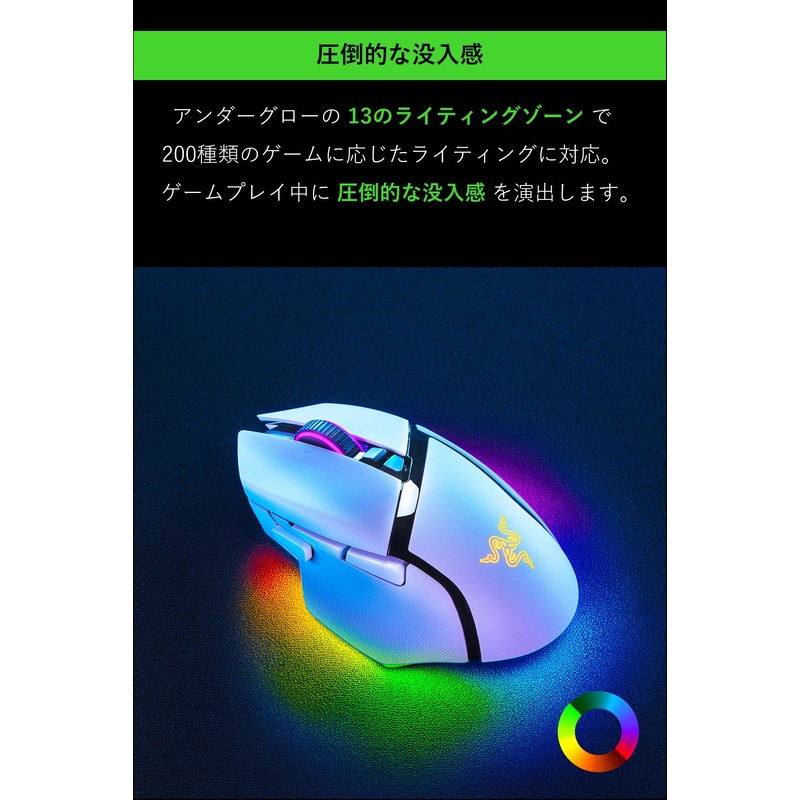 Razer Basilisk V3 Pro White Gaming Mouse, Wireless Bluetooth, Wireless