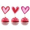24Pcs Love Heart Cupcake Toppers for Valentine's Day Decorations, Love Heart Valentine's Day Cupcake Toppers for Wedding Bridal Shower Party Decorations (G Heart)