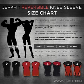 JerkFit Knee Compression Sleeve for Weight Lifting, Sports, and Workout, Knee Support Stabilizer for Men and Women, Reversible (Small, 2 Pack)