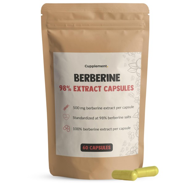 Cupplement - Berberine 60 Capsules - 98% Berberine Extract -