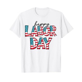 Retro Groovy Happy Labor Day Patriotic Labor Day Men Women T-Shirt