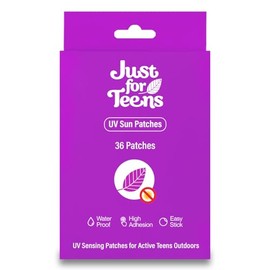 Just for Teens UV Sun Patches, 36 Count, Waterproof High Adhesion, UV Sensing for Active Teens
