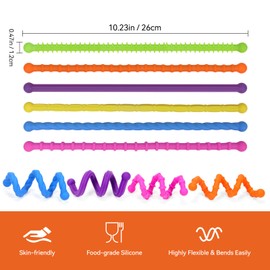 Fidget Toys Sensory Stick: Textured Sensory Toy Suitable for Children and Adults, Relieves Stress and Anxiety, Classroom Travel Essentials, 6PCS， Suitable for Autism and ADHD.