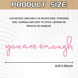 Hirificing You are Enough Rearview Mirror Decal Vinyl Letters Stickers with Heart, Self Positive Affirmation Sticker Girl Women Gift for Vanity Mirror, Rear View Mirror, Window, Water Bottle(Black)