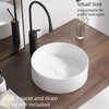 12 Inch Round Bathroom Sink Above Counter, QISHKA Small White