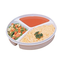 Maddak SP Ableware Sandstone Partitioned Scoop Dish with Lid