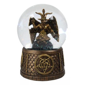 Occult Wicca Sabbatic Goat Baphomet Solve Et Coagula Glitter Water Globe