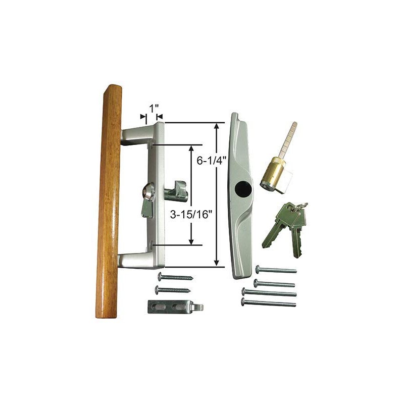 Patio Door Lock and Handle Aluminum with Key Lock