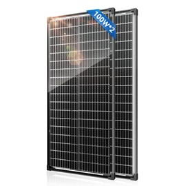 Bifacial 100 Watt Solar Panel 2Pack, 12BB 12V/24V Monocrystalline High-Efficiency Module PV Power Charger Solar Panels for Homes Camping RV Battery Boat Caravan and Other Off-Grid Applications