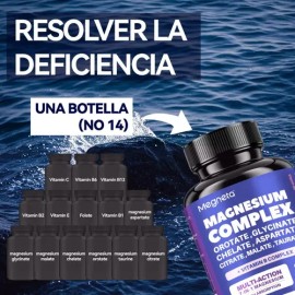 3pc Megneta Complejo De Magnesio 7-en-1 - Glicinato, Malato                                                                                           