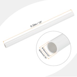 sourcing map 3/4 Inch PVC Rigid Tube Round Pipe Tubing Hardware Tubing 16mm ID 20mm OD 330mm/13 White High Impact for Water Pipe